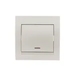 DERIY Выкл. 1-клав.с подсв. ПБТ жемчужно-белый