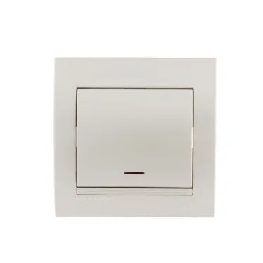 DERIY Выкл. 1-клав.с подсв. ПБТ жемчужно-белый