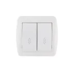 Демет Выключатель проходной двойной белый