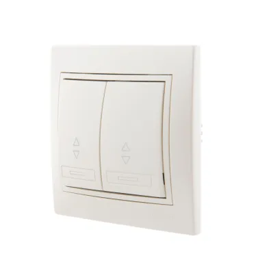 Мира Выключатель двойной проходной жемчужно-белый перламутр со вставкой