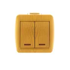 Ната Выключатель х2 с подсветкой ольха