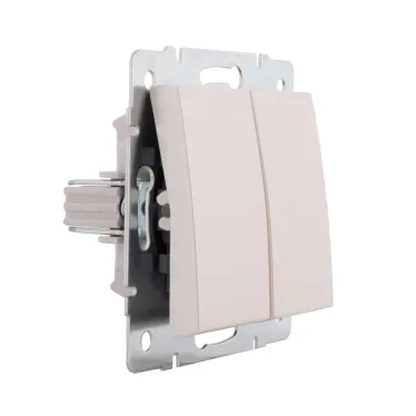 Выключатель RAIN двойной жемчужно-белый перламутр механизм