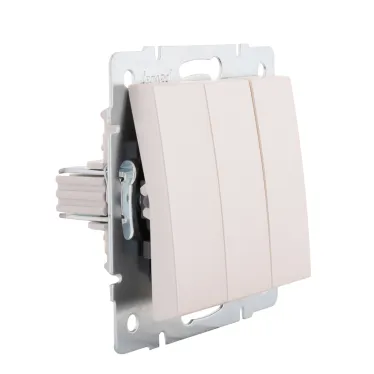Выключатель RAIN тройной жемчужно-белый перламутр механизм