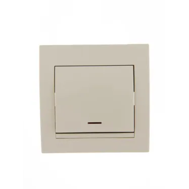 DERIY Выключатель с подсветкой ПБТ крем