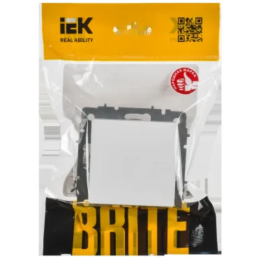 BRITE Выключатель 1-клавишный проходной 10А безвинтовое крепление ВС11-1-6-БрАБ арктический белый IEK
