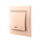 Мира Выключатель с подсветкой светло-коричневый металлик