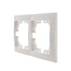 MIRA Рамка 2 поста горизонтальная белая без вставок