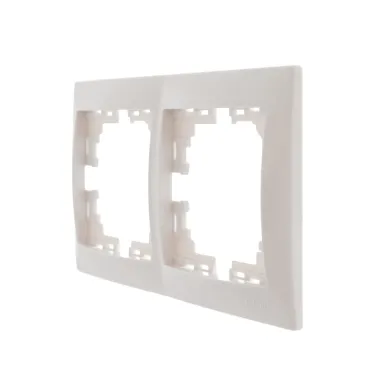 MIRA Рамка 2 поста горизонтальная белая без вставок