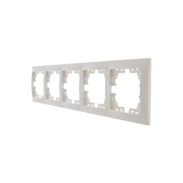 MIRA Рамка 5 постов горизонтальная белая без вставок