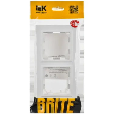 BRITE Рамка 2-местная IP44 РУ-2-БрАБ-44 арктический белый IEK