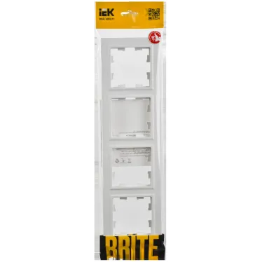 BRITE Рамка 4-местная РУ-4-БрАБ арктический белый IEK
