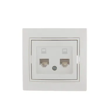 Мира Розетка RJ 45 х2 белый с вст сер