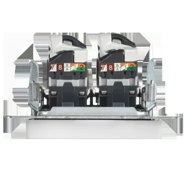 BRITE Розетка компьютерная двойная RJ45 кат.6 РК11-2-БрАБ арктический белый IEK