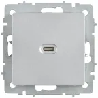 BRITE Розетка USB C 65Вт высокоскоростная зарядка РЮ12-1-БрА алюминий IEK