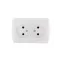DEMET Розетка двойная без заземления закрытый корпус наружная белая