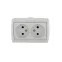 HATA Розетка двойная без заземления белая