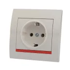 DERIY Розетка двойная без заземления ПБТ белый