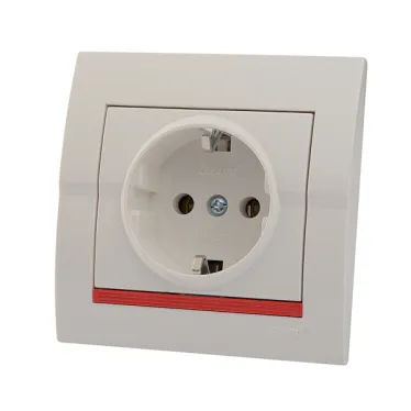 DERIY Розетка двойная без заземления ПБТ белый