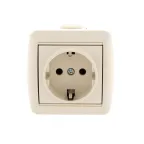 HATA Розетка с заземлением бежевая