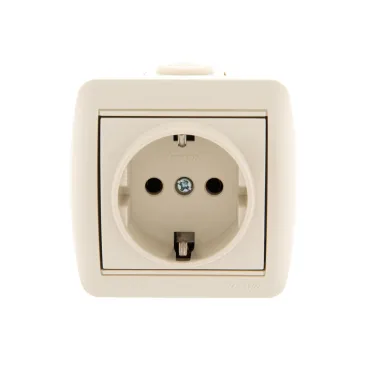 HATA Розетка с заземлением бежевая