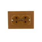 MIRA Розетка двойная с заземлением ольха