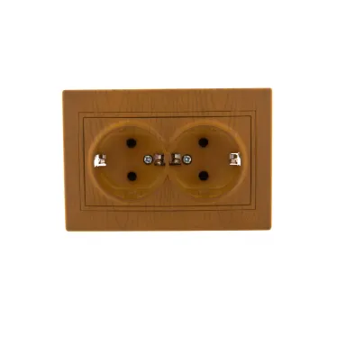 MIRA Розетка двойная с заземлением ольха