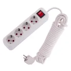 Удлинитель с заземлением 4 входа 7 метров с выключателем