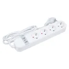 Умный сетевой фильтр Wi-Fi 1.8м ПВС 3х1,5 4 гнезда, с заземлением, 2USB Type-C 5В, 3A 16А До 3680Вт Голосовое управление приложение UnielSmart TM Unie lP-GCL4-1,8 A201/UC/WF WHITE