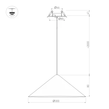 Светильник светодиодный SP-MAKOTO-R300-10W Warm2700 (BK, 36 deg, 230V, TRIAC) (ARL, IP20 Металл, 3 года)
