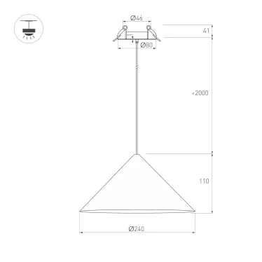 Светильник светодиодный SP-MAKOTO-R240-10W Warm2700 (WH, 36 deg, 230V, TRIAC) (ARL, IP20 Металл, 3 года)