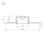 Профиль PLS-LOCK-H15-F-HIDE-2000 (ARL, Алюминий)