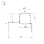 Профиль FANTOM-W20-H20-EDGE-2000 ANOD (ARL, Алюминий)