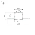 Профиль FANTOM-W20-H20-2000 ANOD (ARL, Алюминий)