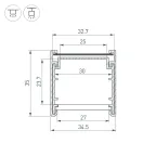 Профиль LINE-3535-BENT-SIDE-2000 ANOD (ARL, Алюминий)