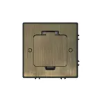 MultiDesk Лючок с розеткой 2К+З, 16А/250В, IP44 с монтажной коробкой для бетонных полов Античная латунь, тип MDK21