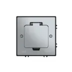 MultiDesk Лючок с розеткой 2К+З, 16А/250В, IP44 с монтажной коробкой для бетонных полов Серебро, тип MDK21