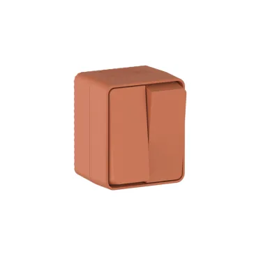 AtlasDesign PROFI IP54 О/У 2-клавишный ВЫКЛЮЧАТЕЛЬ 10 АХ, ТЕРРАКОТОВЫЙ