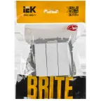 BRITE Выключатель 3-клавишный 10А ВС10-3-0-БрАБ арктический белый IEK