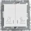 BRITE Выключатель 2-клавишный с индикацией для отелей 10А ВС10-2-9-БрАБ арктический белый IEK