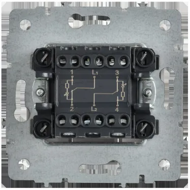 BRITE Выключатель 2-клавишный с индикацией для отелей 10А ВС10-2-9-БрАБ арктический белый IEK