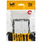 BRITE Выключатель 2-клавишный с индикацией для отелей 10А ВС10-2-9-БрАБ арктический белый IEK