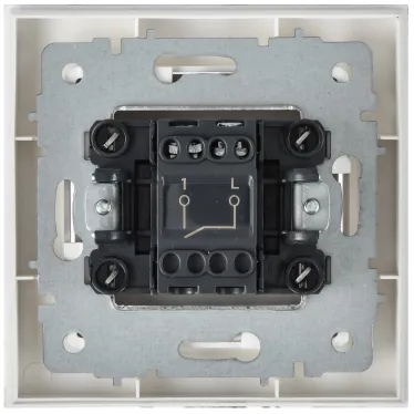 BRITE Выключатель 1-клавишный 10А в сборе ВСР10-1-0-БрАБ арктический белый IEK