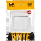 BRITE Выключатель 1-клавишный 10А в сборе ВСР10-1-0-БрАБ арктический белый IEK