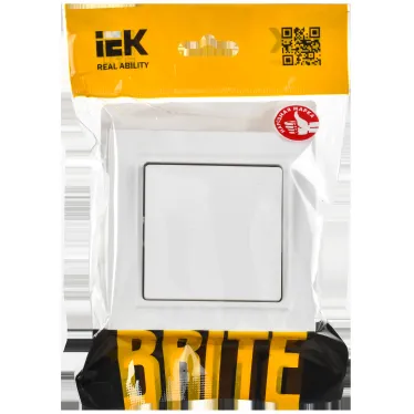 BRITE Выключатель 1-клавишный 10А в сборе ВСР10-1-0-БрАБ арктический белый IEK