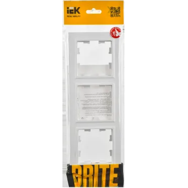 BRITE Рамка 3-местная РУ-3-БрАБ арктический белый IEK