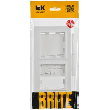 BRITE Рамка 2-местная РУ-2-БрАБ арктический белый IEK