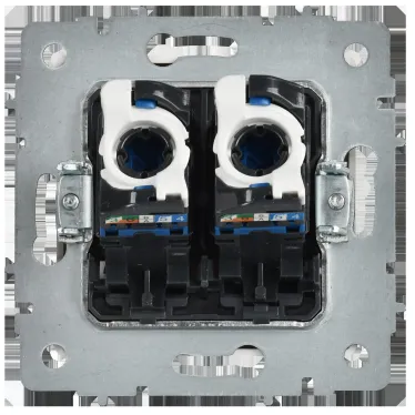 BRITE Розетка компьютерная двойная RJ45 кат.6 РК11-2-БрАБ арктический белый IEK