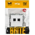 BRITE Розетка компьютерная двойная RJ45 кат.6 РК11-2-БрАБ арктический белый IEK