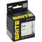 BRITE Розетка USB A+C 45Вт высокоскоростная зарядка РЮ11-2-БрБ белый IEK
