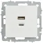 BRITE Розетка USB A+C 45Вт высокоскоростная зарядка РЮ11-2-БрБ белый IEK
